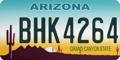AZ license plate BHK4264