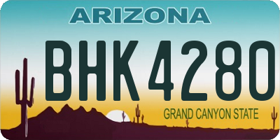 AZ license plate BHK4280