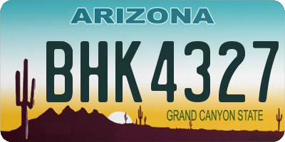AZ license plate BHK4327