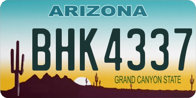 AZ license plate BHK4337