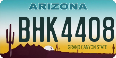 AZ license plate BHK4408
