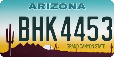 AZ license plate BHK4453