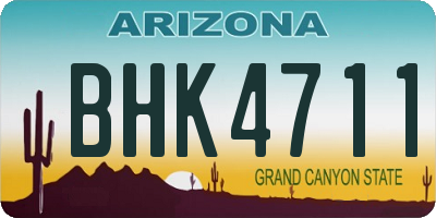 AZ license plate BHK4711
