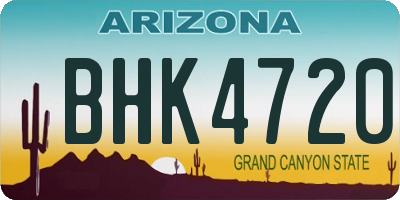 AZ license plate BHK4720