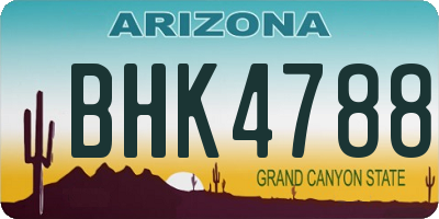 AZ license plate BHK4788