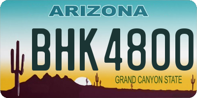 AZ license plate BHK4800