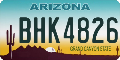 AZ license plate BHK4826