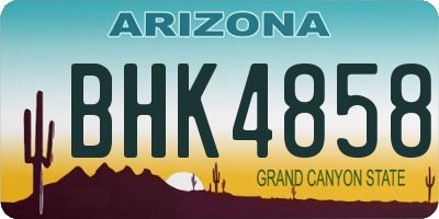 AZ license plate BHK4858