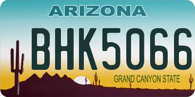 AZ license plate BHK5066