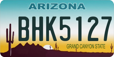 AZ license plate BHK5127
