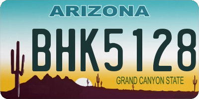 AZ license plate BHK5128