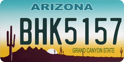 AZ license plate BHK5157