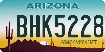 AZ license plate BHK5228