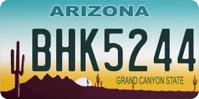 AZ license plate BHK5244