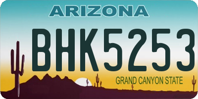AZ license plate BHK5253