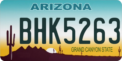 AZ license plate BHK5263