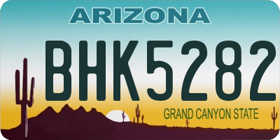 AZ license plate BHK5282