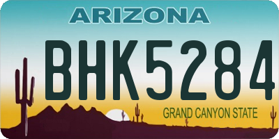 AZ license plate BHK5284