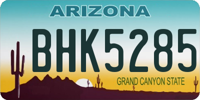 AZ license plate BHK5285