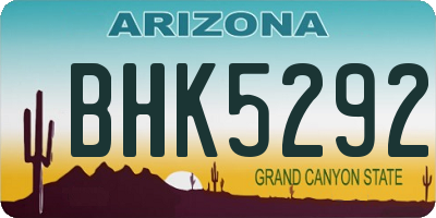 AZ license plate BHK5292