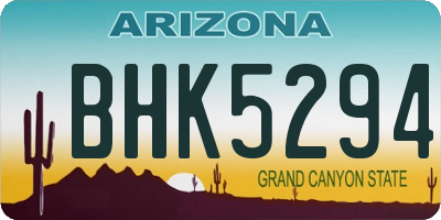 AZ license plate BHK5294
