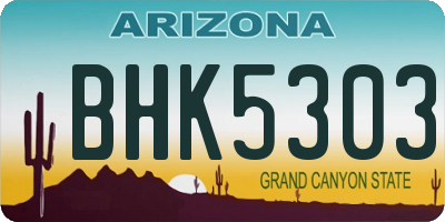 AZ license plate BHK5303