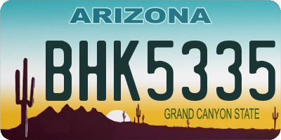 AZ license plate BHK5335