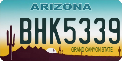 AZ license plate BHK5339