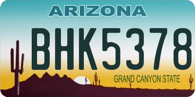 AZ license plate BHK5378