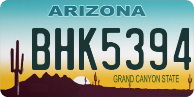AZ license plate BHK5394