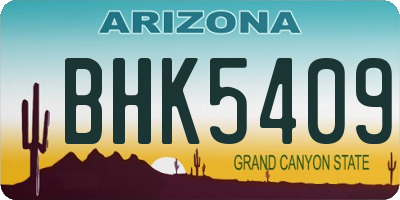AZ license plate BHK5409