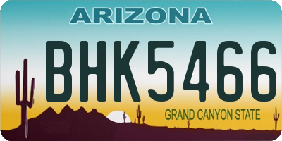AZ license plate BHK5466