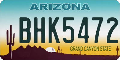 AZ license plate BHK5472