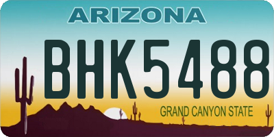 AZ license plate BHK5488