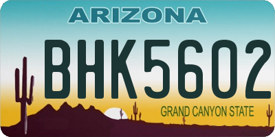 AZ license plate BHK5602