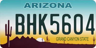 AZ license plate BHK5604