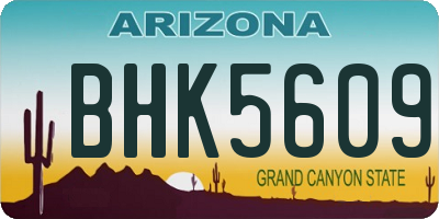 AZ license plate BHK5609