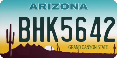 AZ license plate BHK5642