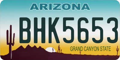 AZ license plate BHK5653