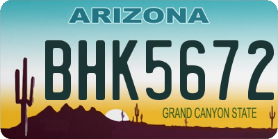 AZ license plate BHK5672