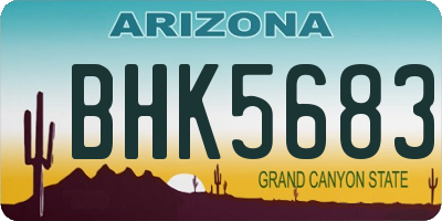 AZ license plate BHK5683
