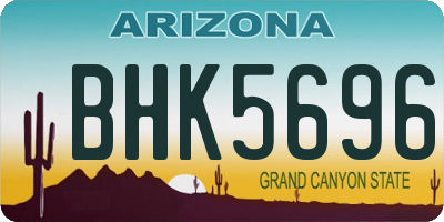 AZ license plate BHK5696