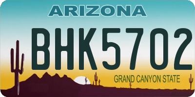 AZ license plate BHK5702