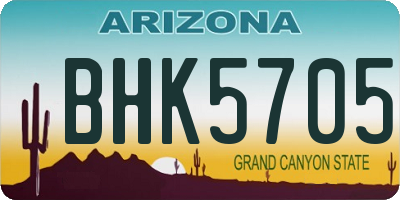 AZ license plate BHK5705