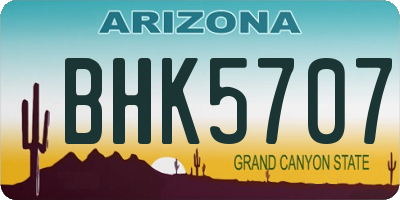 AZ license plate BHK5707
