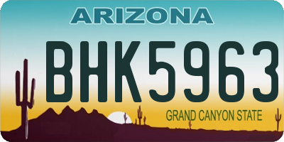 AZ license plate BHK5963