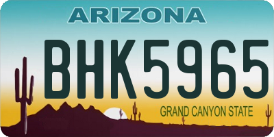 AZ license plate BHK5965