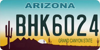 AZ license plate BHK6024