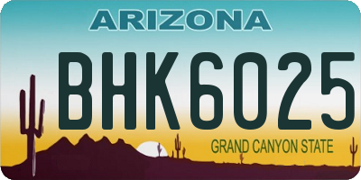 AZ license plate BHK6025