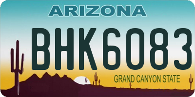 AZ license plate BHK6083